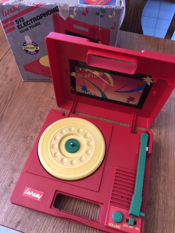 Vintage Lansay Sounds ÃLectrophone Tourne Disque 33/45 Tours