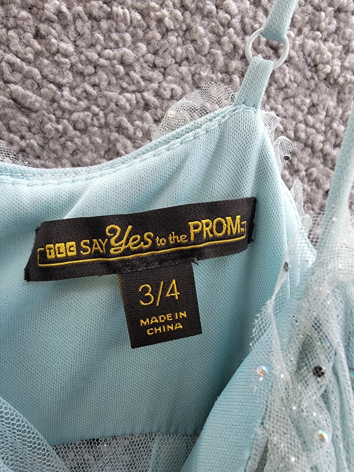 Say Yes to the Prom Rhinestone-Embellished Mesh-Waist Gown Juniors' 3/4 Seagreen - Picture 8 of 16
