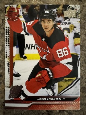 Jack Hughes Upper Deck Series 1 2023-24 #109 - USA Gold
