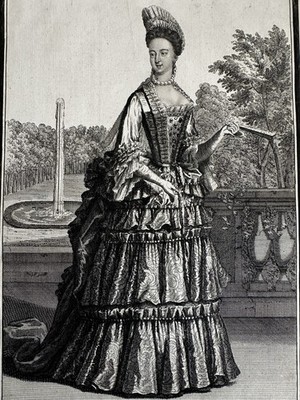 Francoise Marie de Bourbon Duchess d’Orlean 1690s scarce engraved portrait print