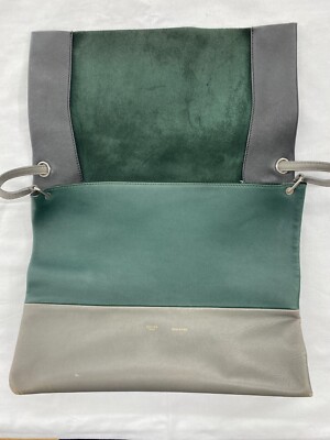 CELINE ALL SOFT LEATHER SHOULDER BAG 3TONE AUTHENTIC 