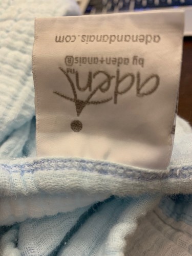 Aden & Anais Elephant Blue Boys Muslin Stroller Blanket