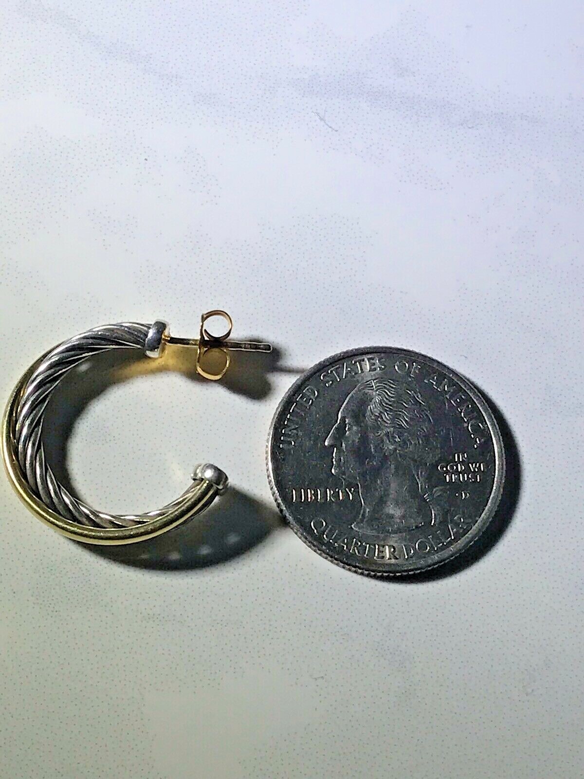 David Yurman 18K Yellow Gold & Sterling Silver Twist Hoops