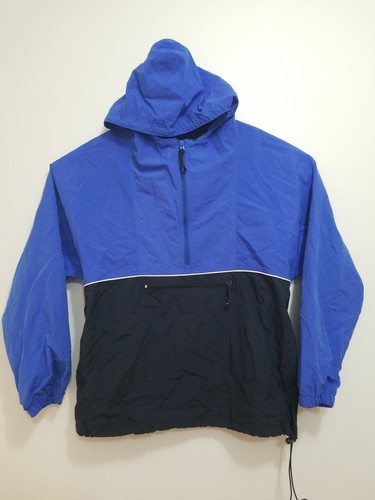 90s 【Vintage J.CREW 2-tone Anorak paker】 J.Crew 90s Vintage 2Tone Mountain Parka S Black Blue White
