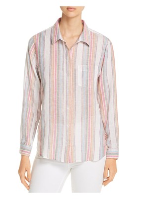 

VELVET HEART Женский топ цвета слоновой кости с изогнутым краем и рукавами с манжетами и воротником на пуговицах, Цвет слоновой кости