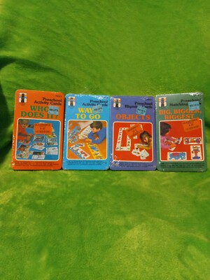 Vintage Preschool Matching Flash Cards Rainbow Works Sealed Set of 4