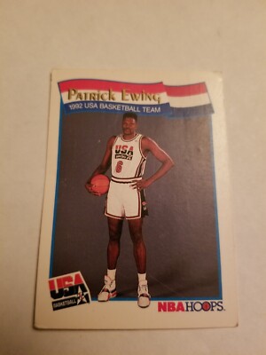 VINTAGE 1991 NBA Hoops Patrick Ewing #53 USA BASKETBALL /w Free Sleeve