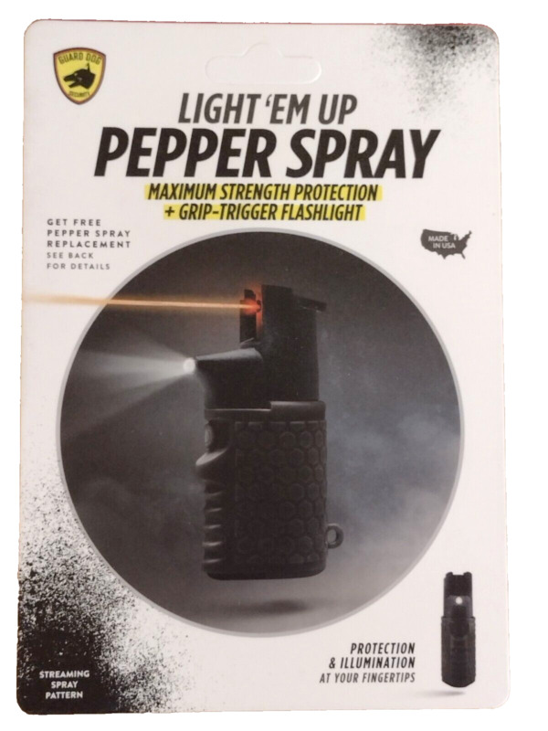 Guard Dog - Light Em Up Self Defense Combo W/ Pepper Spray & Flashlight - Black