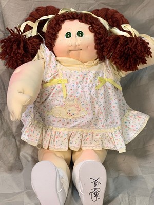 Vintage All Cloth Cabbage Patch Soft Sculpture Red Hair Freckles Green Eyes