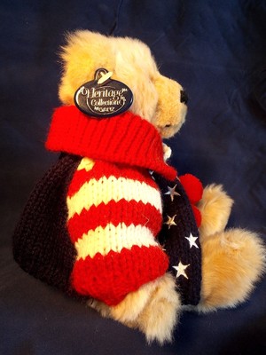 Ganz Patriotic Heritage Collection Jointed Teddy Bear Chandler Red White Blue