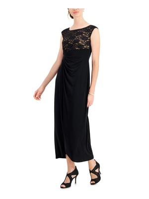 

CONNECTED APPAREL Женское черное платье-футляр без подкладки с короткими рукавами Petites, Черный