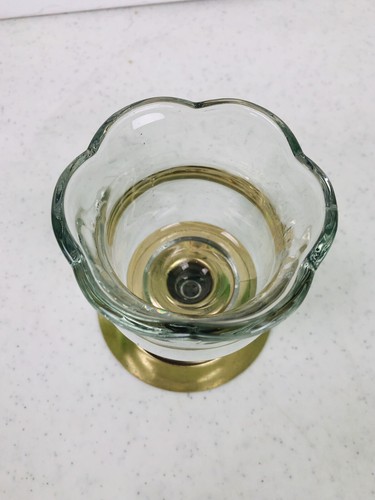 1 Tulip Flower Glass PEG Votive Cup Candle Holders w/NEW Grommets HOMCO Peglite