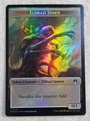 MTG Eldrazi Spawn Moonfolk FOIL Double-Sided Token Modern Horizons 3 NM
