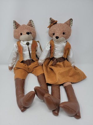 Mr And Mrs Fox Plush Shelf Sitters Western decor 