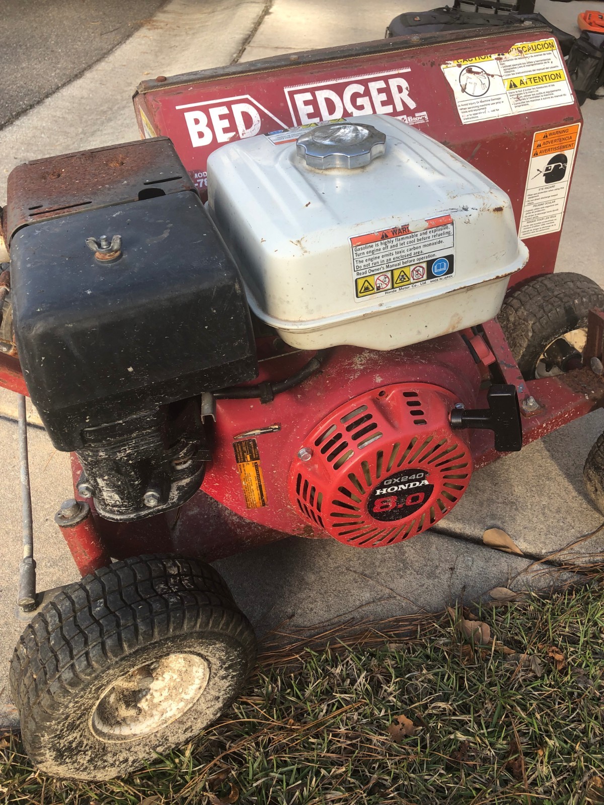 Brown Bed Edger w/ Honda 8HP - Steerable