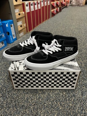 VANS SKATE HALF CAB (BLACK/WHITE) MEN'S SIZE 10