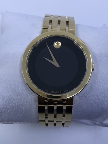 Movado Esperanza Quartz Black Dial Gold Tone Stainless Steel