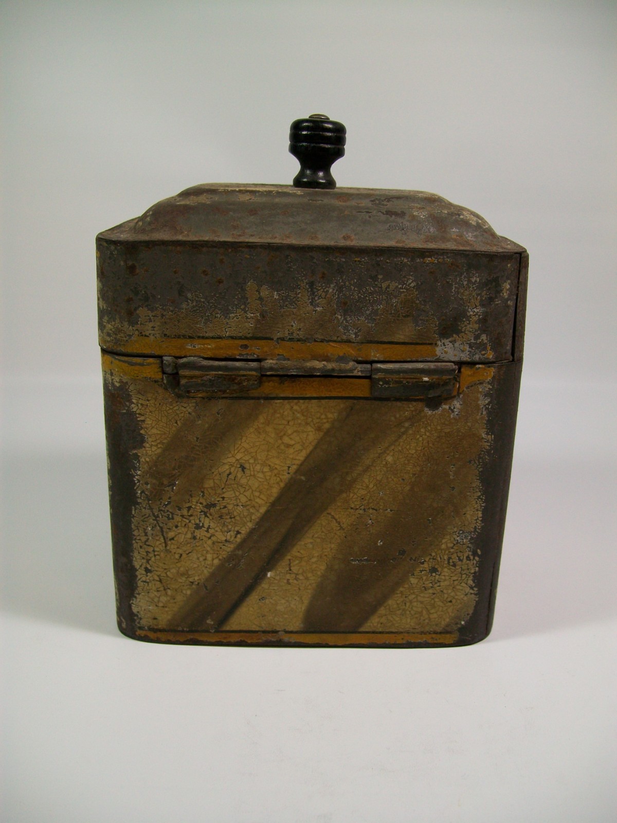 Antique Hand Painted Tole Tea Caddy 19th Century [8077]