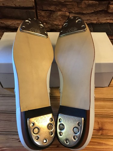 White Scoop Clogging  Shoes Women's Size 10 N (NARROW) Steven Stomper Buck Taps