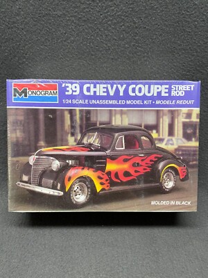 Monogram '39 Chevy Coupe Model 1/24 Plastic Factory Sealed 1985 427 Hot Rod