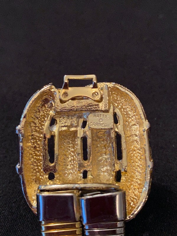 Vtg Hattie Carnegie Gold & Silver Metal Stretch Belt Twist  display picture 1