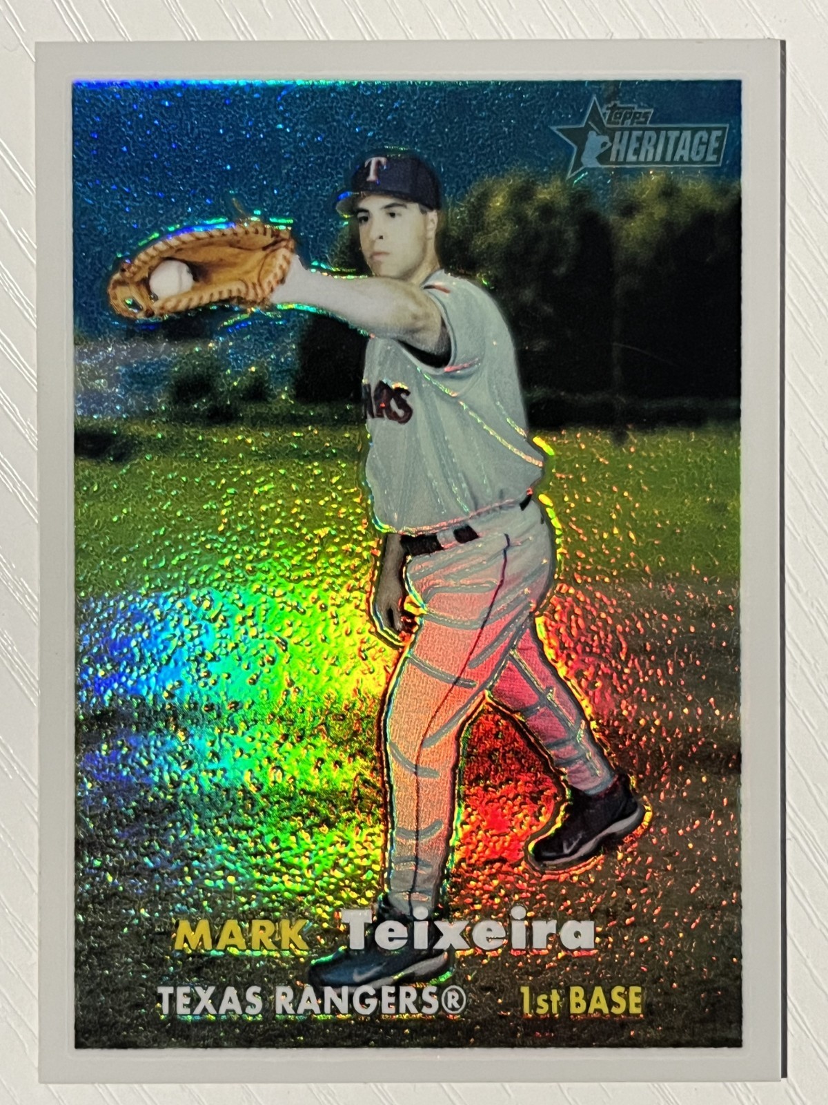 Mark Teixeira 2006 Topps Heritage Chrome Refractor 254/557 Texas Rangers