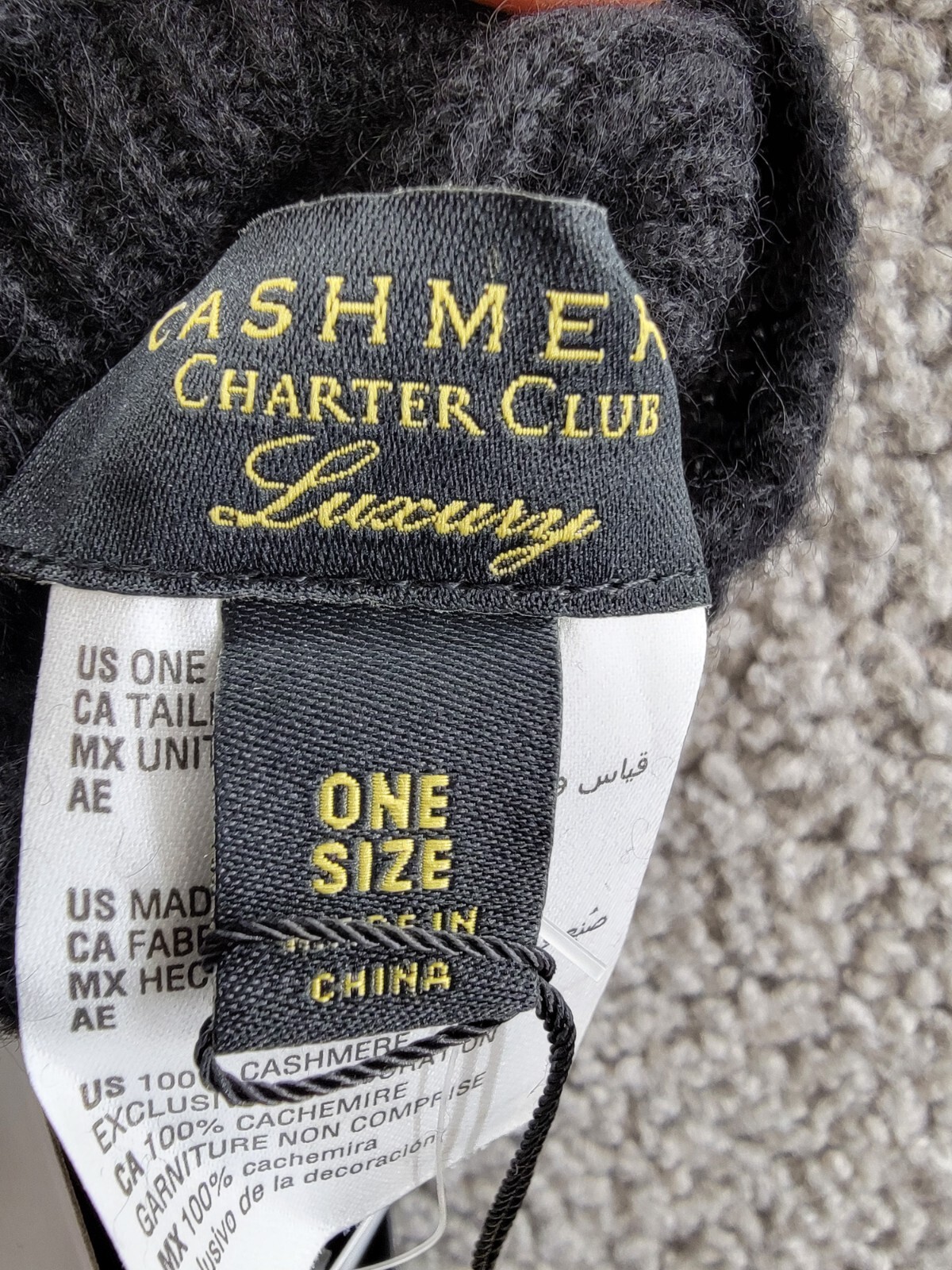 Charter Club Cashmere Touch Gloves Women's One Size Black Pull On - Picture 10 of 13