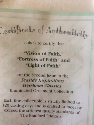 3 Pc Lighthouse Bradford Editions Porcelain Ornaments New In Box