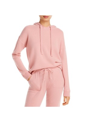 

Дизайнерский бренд женский розовый кашемировый галстук в рубчик вязаный пуловер с капюшоном топ