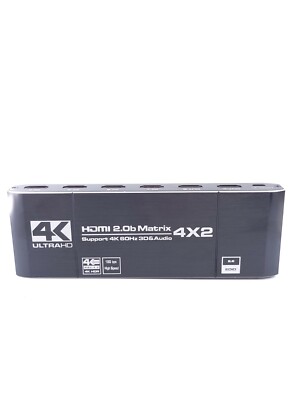 4K HDMI 2.0b Matrix Switch 4x2 18G UltraHD 3D Audio - No Cords - Fast Shipping 