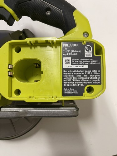 RYOBI PBLCS300B ONE+ HP 18V Brushless Cordless 7-1/4 in. Circular Saw Tool Only