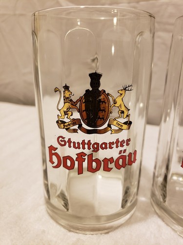 2 ~ GTUTTGARTER HOFBRAU ~ 0.4L HEAVY WEIGHT Beer Glasses Mugs ~ FAST SHIPPING! A