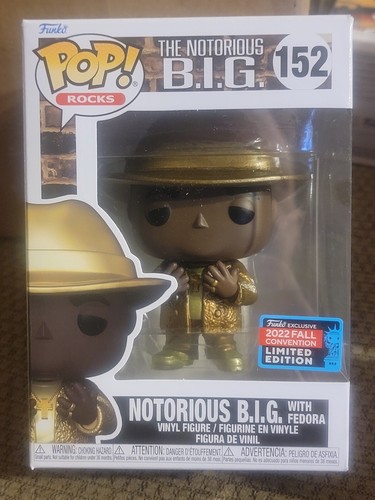 Funko Pop Rocks 152 Gold Notorious BIG with Fedora NYCC Fall Funko Pop Rocks 152 Gold Notorious BIG with Fedora NYCC Fall