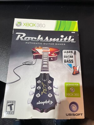 Rocksmith Xbox 360 Bundle - Unopened Disc, Tone Cable & Stickers - Unused