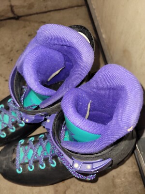 Roller Inlines Lightning Inline Roller Blades Size 6.5 Teal/Purple