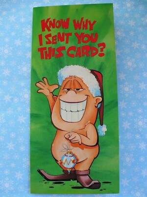 VTG CHRISTMAS MAN ORNAMENT FUNNY HUMOROUS UNUSED CARD JOLI W/ENVEL