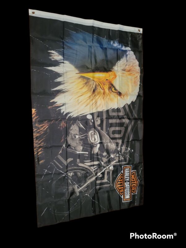 Harley Davidson Flag Large Banner 3x5 ft LOGO FAST SHIPPING DOUBLE SIDED