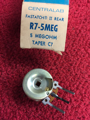 R7-5MEG CENTRALAB FASTATCH II REAR POTENTIOMETER  5 MEGOHM TAPER C7