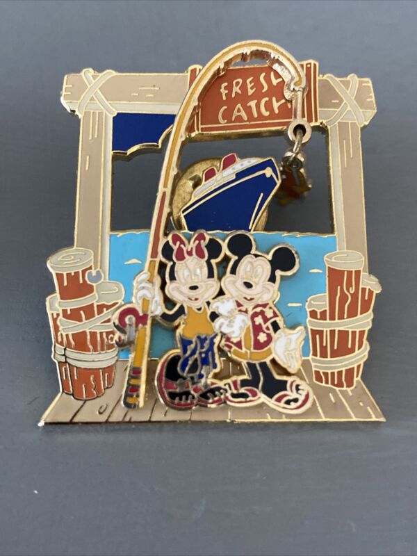 Official Disney Cruise Line “FRESH CATCH” Mickey & Minnie Fishing Pin