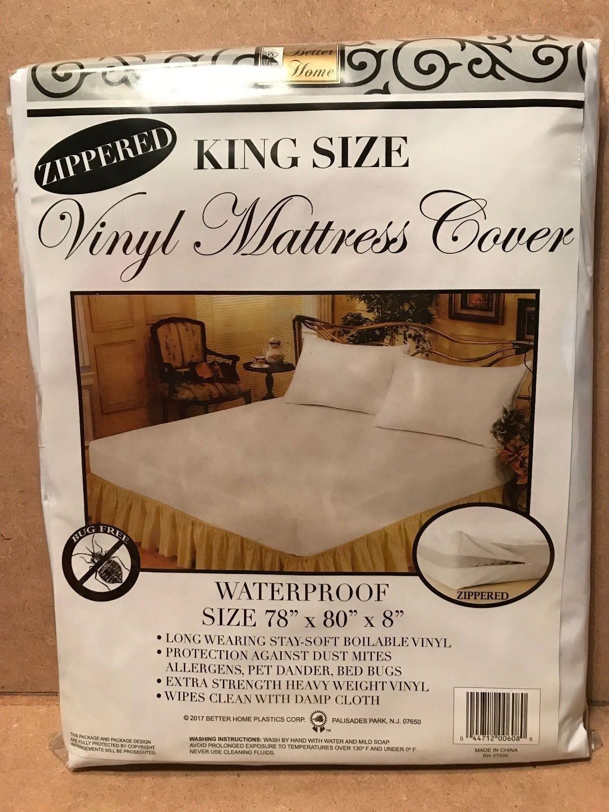 Zippered Vinyl Mattress Cover Waterproof / Bugs Free - 8 Inch Deep-  ALL SIZES