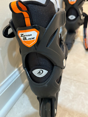 Rollerblade 07958600816 Zetrablade Inline Skates - Black with orange laces