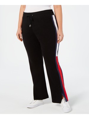 

TOMMY HILFIGER SPORT Женские черные расклешенные брюки с цветными блоками Active Wear Plus, Черный