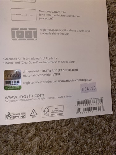 Moshi Clearguard 11 Keyboard Cover