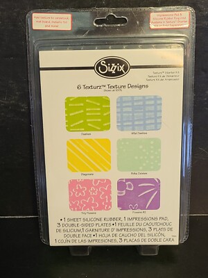 Sizzix Texturz Texture Design Starter Kit 654376 Scrapbook Ellison Dashes Flower