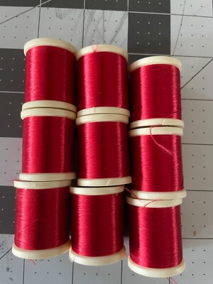 Red - 9 Danville 140 Denier Thread Flymaster Plus Waxed