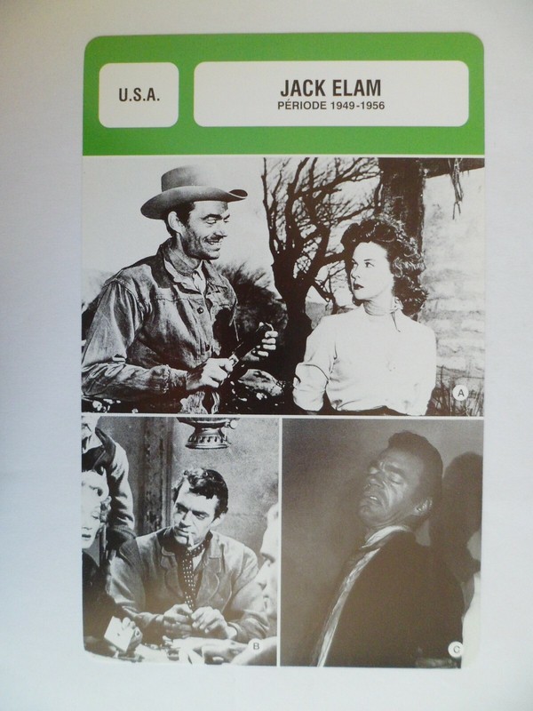 Carte Fiche Cinema  Jack Elam Periode 1949-1956