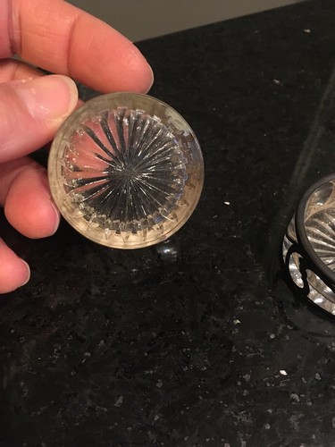 Antique Webster Sterling & Crystal Salt Cellars Set Of 2 and 1 cut crystal