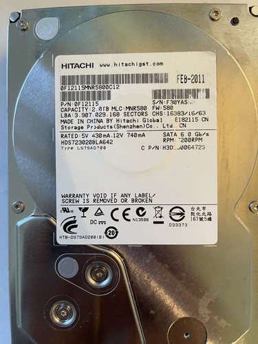 内蔵型ハードディスクドライブ HGST HDS723020BLA642 [2TB SATA600 7200] HDS723020BLA642 [2TB SATA600 7200]の製品画像 - 価格.com