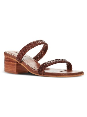 

СТ. Женские коричневые кожаные шлепанцы AGNI Double BCamille Slip On, Коричневый, 80060058SA480ANT