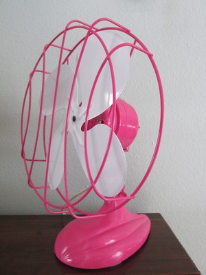 Vintage Pink and White Electric Fan 10